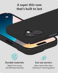 Mous for iPhone 16 Plus Case Slim MagSafe Compatible - Super Thin Black