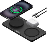 Mous - Dual Charging Station, MagSafe Compatible with iPhone 17/16/15/14, Pixel 10 and Airpods, Matte Black