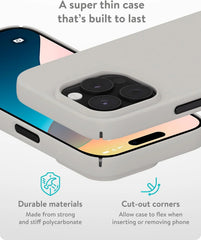 Mous for iPhone 16 Pro Max Case Slim MagSafe Compatible - Super Thin Stone