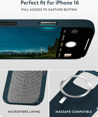 Mous for iPhone 16 Pro Max Case Slim MagSafe Compatible - Super Thin Navy Blue
