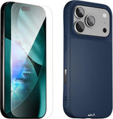 Mous for iPhone 17 Pro Max Case and Ceramic Screen Protector, Marine Blue