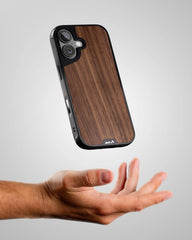 Mous for iPhone 17 Limitless Walnut Case, Compatible with MagSafe, Full Camera Protection, Shockproof, Brown