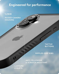 Mous for iPhone 16 Clear Case with Camera Control Button - Clarity - Scratch Resistant