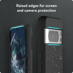 Mous for Google Pixel 8 Pro Case MagSafe Compatible - Limitless 5.0 - Speckled Black Fabric - Protective Pixel 8 Pro Case - Shockproof Phone Cover