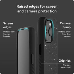 Mous for iPhone 15 Pro Case MagSafe Compatible - Limitless 5.0 - Speckled Black Fabric - Protective iPhone 15 Pro Case - Shockproof Phone Cover