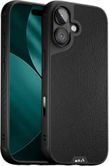 Mous for iPhone 17 Limitless Black Leather Case, Compatible with MagSafe, Full Camera Protection, Shockproof, Black