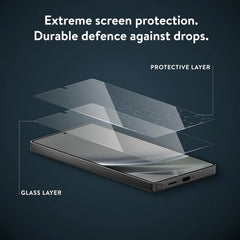 Mous - Screen Protector for Galaxy S25 Ultra - 9H Hardness Tempered Glass - 2 Pack - Scratch Resistant and Shatterproof