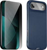 Mous for iPhone Air Case and Privacy Screen Protector, Military-Grade Protection Shockproof Phone Case for iPhone Air, Marine Blue