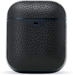 Mous - Protective Case Cover for AirPods 1st and 2nd Generation with Keychain, Wireless Charging Compatible - Genuine Leather - Black - AirPod Accessories