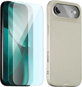 Mous for iPhone Air Case and 2 Pack Anti-Blue Light Screen Protector, Military-Grade Protection Shockproof Phone Case for iPhone Air, Stone