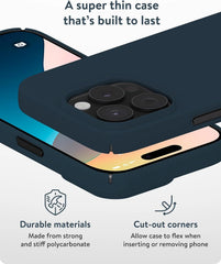 Mous for iPhone 16 Pro Max Case Slim MagSafe Compatible - Super Thin Navy Blue