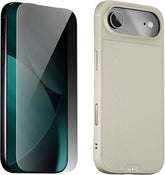 Mous for iPhone Air Case and Privacy Screen Protector, Military-Grade Protection Shockproof Phone Case for iPhone Air, Stone