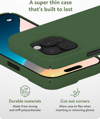 Mous for iPhone 16 Pro Max Case Slim MagSafe Compatible - Super Thin Forrest Green