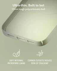 Mous for Google Pixel 10/10 Pro Case, Compatible with MagSafe and Pixelsnap - Super Thin Smokey Green