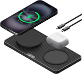 Mous - Dual Charging Station, MagSafe Compatible with iPhone 17/16/15/14, Pixel 10 and Airpods, Aramid Fibre