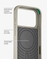Mous for iPhone 17 Pro Case and Ceramic Screen Protector, Stone