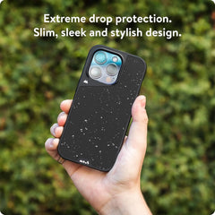 Mous for iPhone 15 Pro Case MagSafe Compatible - Limitless 5.0 - Speckled Black Fabric - Protective iPhone 15 Pro Case - Shockproof Phone Cover