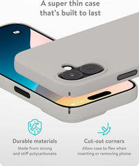 Mous for iPhone 16 Case Slim MagSafe Compatible - Super Thin - Stone