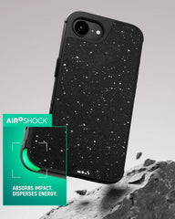 Mous for iPhone 17e/ 16e Case MagSafe Compatible - Limitless Black Speckled Fabric
