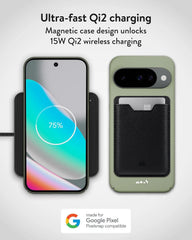 Mous for Google Pixel 10/10 Pro Case, Compatible with MagSafe and Pixelsnap - Super Thin Smokey Green