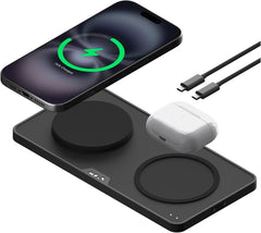 Mous - Dual Charging Station, MagSafe Compatible with iPhone 17/16/15/14, Pixel 10 and Airpods, Matte Black