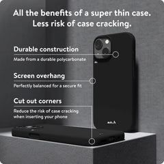 Mous for iPhone 15 Plus Case MagSafe Compatible - Super Thin Magnetic Phone Cover - Black
