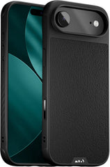 Mous for iPhone Air Limitless Black Leather Case, Compatible with MagSafe, Full Camera Protection, Shockproof, Black