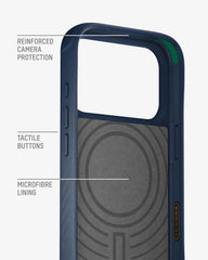 Mous for iPhone 17 Pro Max Case and 2 Pack Anti-Blue Light Screen Protector, Military-Grade Protection Shockproof Phone Case for iPhone 17 Pro Max, Marine Blue