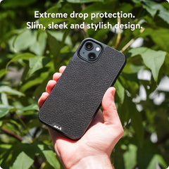 Mous - Protective iPhone 13 Leather Case - Limitless 4.0 - Black Leather - Fully Compatible with Apple's MagSafe