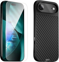 Mous for iPhone Air Case and Ceramic Screen Protector, Military-Grade Protection Shockproof Carbon Fibre Phone Case for iPhone Air
