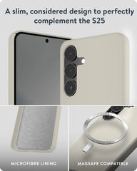 Mous for Samsung Galaxy S25 Case Slim MagSafe Compatible - Super Thin 2.0 - Magnetic Phone Cover - Sand