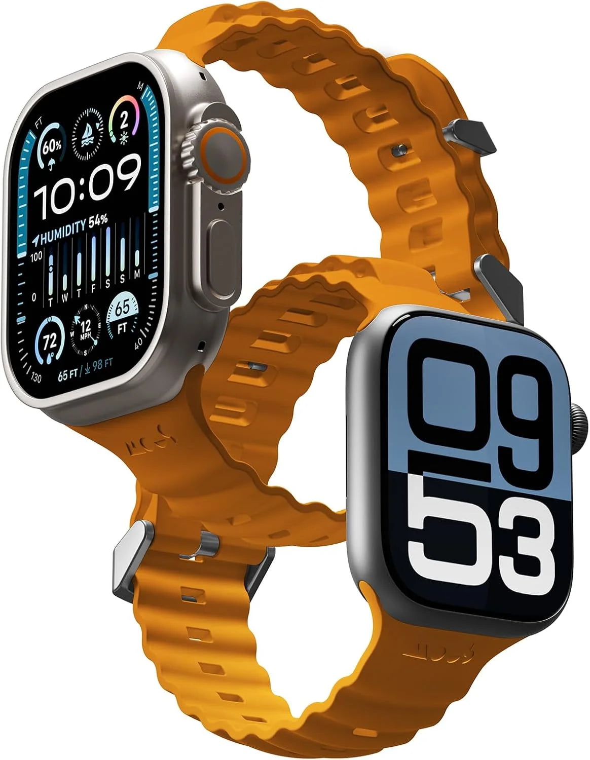 Mous Active Apple Watch Strap Compatible with Apple Watch Straps 42mm 44mm 45mm 46mm 49mm, Orange
