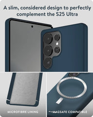 Mous for Samsung Galaxy S25 Ultra Case Slim MagSafe Compatible - Super Thin 2.0 - Magnetic Phone Cover - Navy Blue