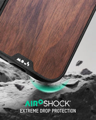 Mous for iPhone 17 Case and Ceramic Screen Protector, Walnut Phone Case