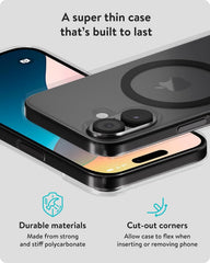 Mous for iPhone 16 Case Clear MagSafe Compatible, Super Thin, Slim Phone Cover