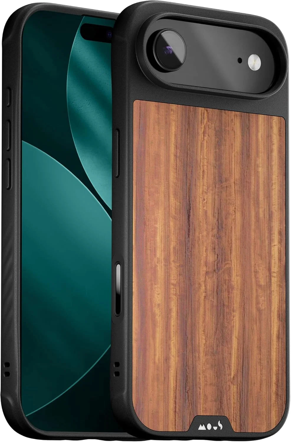 Mous for iPhone Air Limitless Walnut Case, Compatible with MagSafe, Full Camera Protection, Shockproof, Brown