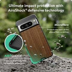 Mous for Google Pixel 8 Pro Case MagSafe Compatible - Limitless 5.0 - Walnut - Protective Pixel 8 Pro Case - Shockproof Phone Cover