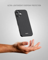 Mous for iPhone 17 Super Thin Case, Compatible with MagSafe, Aramid Fibre, Black