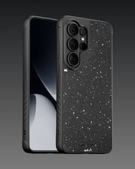 Mous for Samsung Galaxy S25 Case MagSafe Compatible - Limitless 6.0 - Black Speckled Fabric - Protective Shockproof Phone Cover