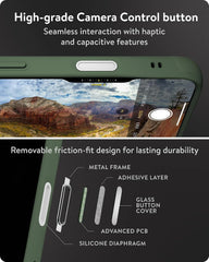 Mous for iPhone 16 Pro Case MagSafe Compatible with Camera Control, Limitless Green