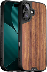 Mous for iPhone 17 Limitless Walnut Case, Compatible with MagSafe, Full Camera Protection, Shockproof, Brown