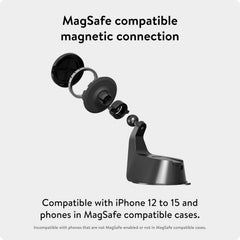 Mous MagSafe Compatible Car Suction Mount for iPhone 17/16/15/14, Pixel 10, S26/S25
