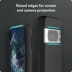 Mous for Google Pixel 8 Pro Case MagSafe Compatible - Limitless 5.0 - Black Leather - Protective Pixel 8 Pro Case - Shockproof Phone Cover