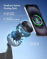 Mous 15W Wireless Charging Dashboard Mount, Designed for MagSafe Car Phone Holder- Fast Cooling Magnetic Car Mount Charger Compatible with iPhone 16/15/14/13, Pixel and S25 - Adhesive