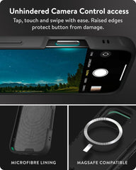 Mous for iPhone 16 Pro Max Case MagSafe Compatible, Limitless Black Leather - Shockproof