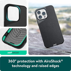 Mous - Case for iPhone 14 - Black Leather - Limitless 5.0 - Protective iPhone 14 Case MagSafe Compatible - Shockproof Phone Cover