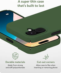 Mous for iPhone 16 Case Slim MagSafe Compatible - Super Thin 2.0 - Magnetic Phone Cover - Forrest Green