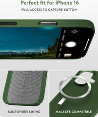Mous for iPhone 16 Case Slim MagSafe Compatible - Super Thin 2.0 - Magnetic Phone Cover - Forrest Green