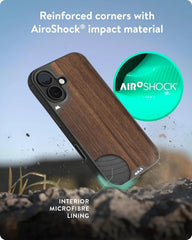 Mous for iPhone 16 Case MagSafe Compatible with Camera Control, Limitless Walnut