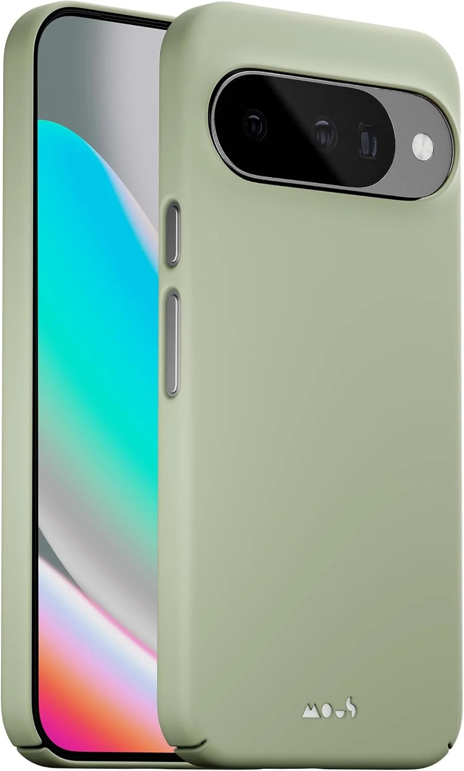 Mous for Google Pixel 10/10 Pro Case, Compatible with MagSafe and Pixelsnap - Super Thin Smokey Green